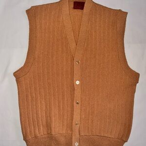Vintage Beige Kings Road Sweater Vest XL Cardigan Sears The Men's Store